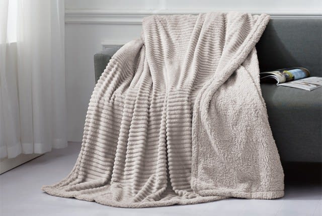 Cannon Flannel Jacquard Blanket - Single L.Grey