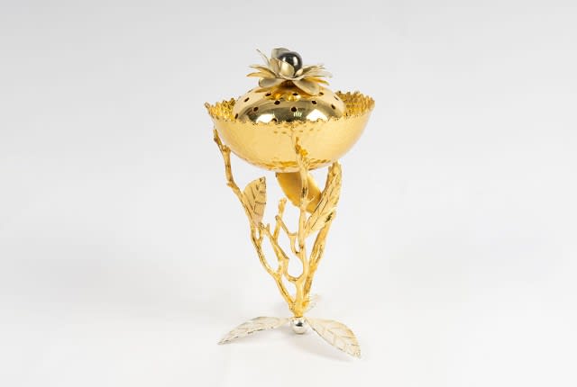 Luxury Lotus Flower Incense Burner for Home - Gold
