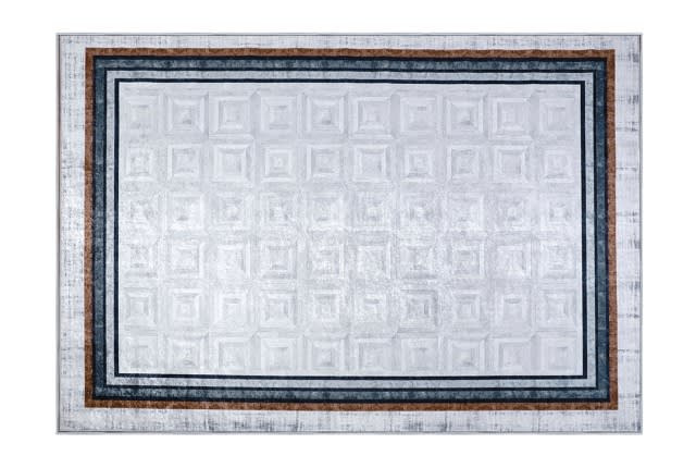 سجاد عازل للماء من أرمادا - ( 180 × 280 ) سم رمادي و بني و كحلي (بدون أطراف بيضاء)