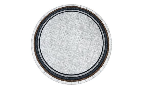 Armada Waterproof Carpet - ( 160 X 160 ) cm  Grey & Brown & Navy