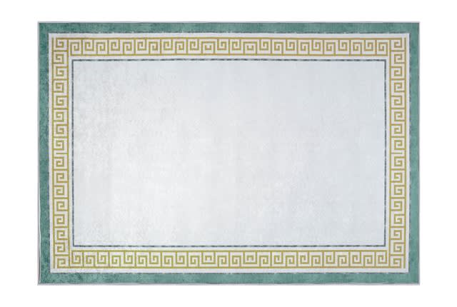 سجاد عازل للماء من أرمادا - ( 180 × 280 ) سم فيرزاتشي أوف وايت و أخضر و ذهبي (بدون أطراف بيضاء)