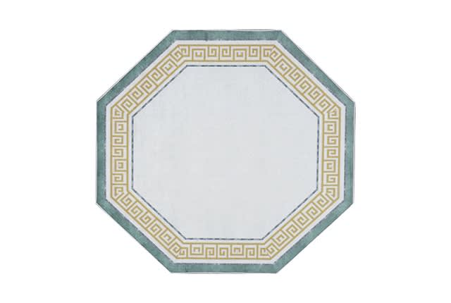 Armada Octagon Carpet - ( 140 × 140 ) Off White & Green & Gold ( Without White Edges )