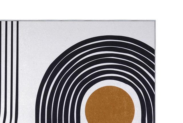سجاد عازل للماء من أرمادا - ( 160 × 230 ) سم أوف وايت و أسود و ذهبي
