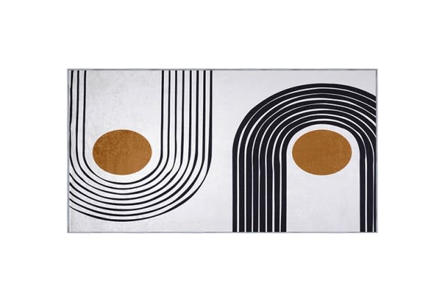 سجاد ممرات عازل للماء من أرمادا - ( 150 × 80 ) سم أوف وايت و أسود و ذهبي