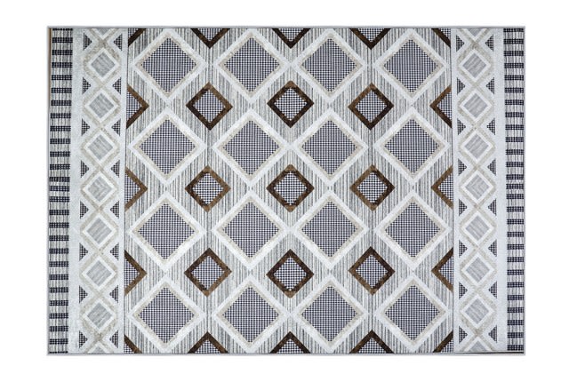 Armada Waterproof Carpet - ( 180 X 280 ) cm Grey & Beige & Black ( Without White Edges )