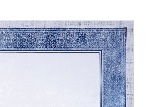 سجاد عازل للماء من أرمادا - ( 180 × 280 ) سم أزرق و أبيض (بدون أطراف بيضاء)
