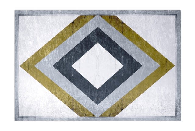 Armada Waterproof Carpet - ( 180 X 280 ) cm Grey & Gold ( Without White Edges )