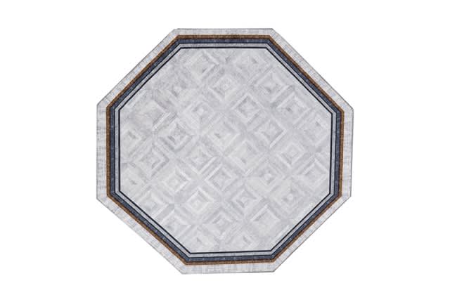 Armada Octagon Carpet - ( 140 × 140 ) Grey & Brown & Navy ( Without White Edges )