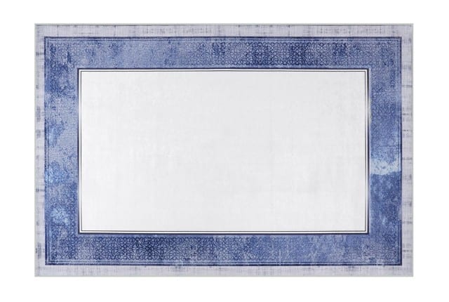 سجاد عازل للماء من أرمادا - ( 180 × 280 ) سم أزرق و أبيض (بدون أطراف بيضاء)
