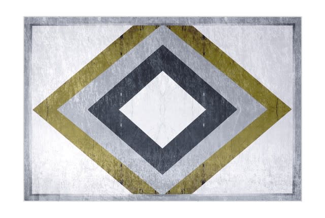 Armada Waterproof Carpet - ( 160 X 230 ) cm Grey & Gold ( Without White Edges )