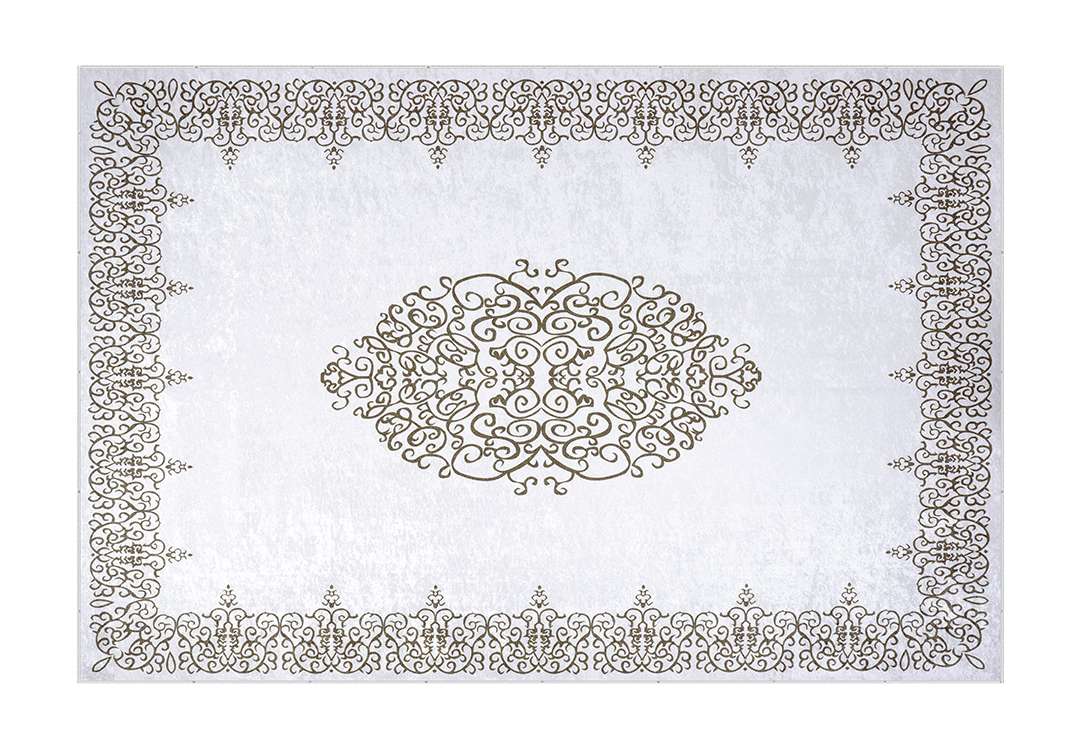 Armada Waterproof Carpet - ( 160 X 230 ) cm Off White & Gold ( Without White Edges )