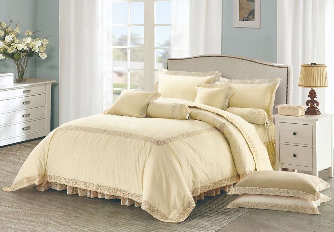 Elegance Danteel Comforter Set 4 PCS - Single Cream