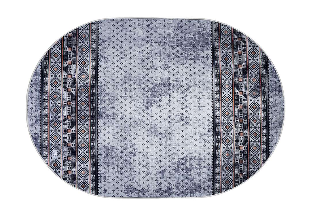 Armada Waterproof Carpet - Oval ( 160 X 230 ) cm Grey ( Without White Edges )