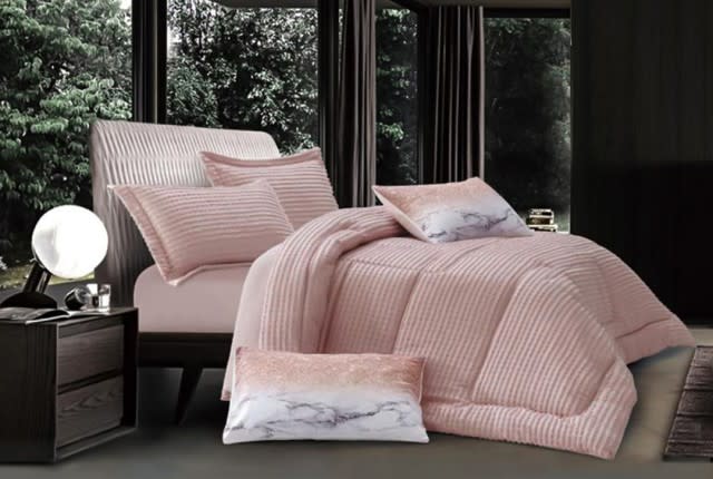 San Diego Comforter Set 6 PCS - King Pink