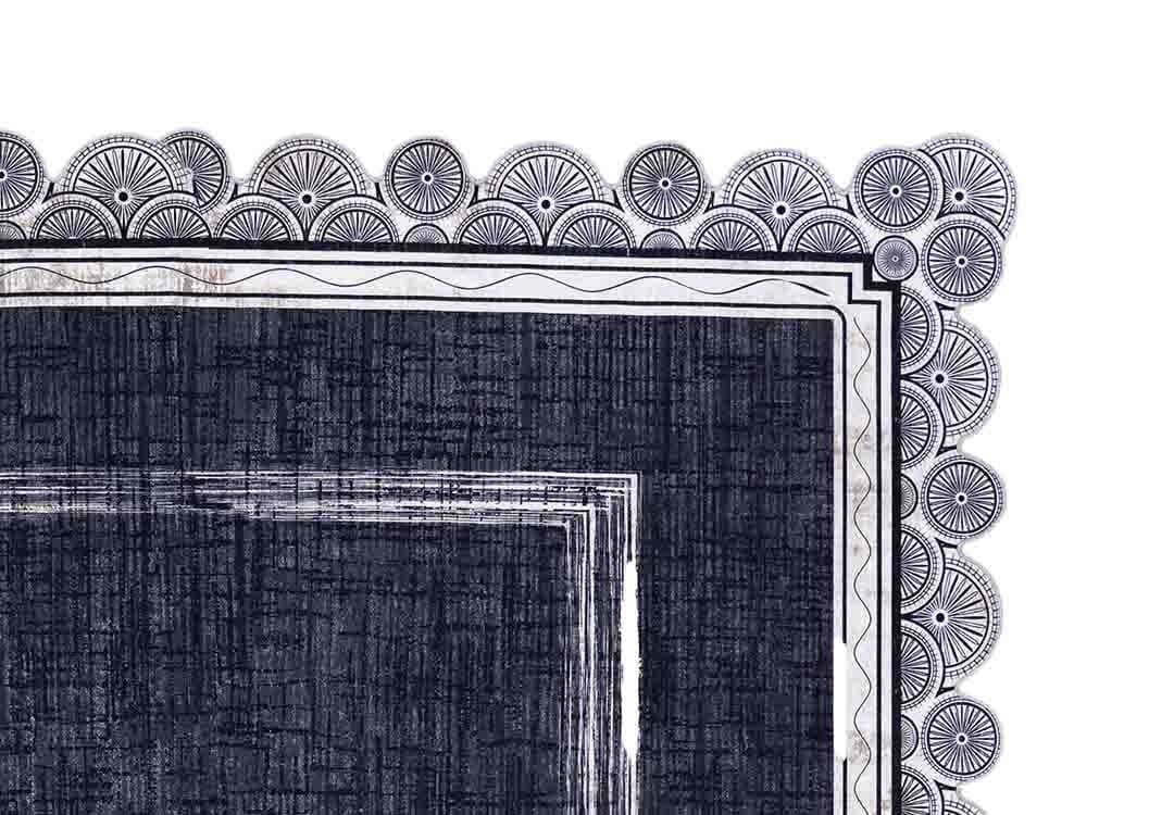 Armada Waterproof Carpet - ( 160 X 230 ) cm D.Grey & Cream ( Without White Edges )