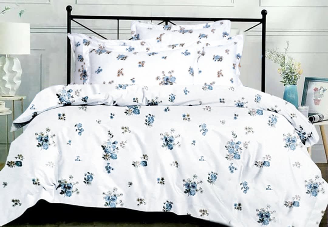 Dino Quilt Cover Set Without Filling 6 PCS - King White & Blue