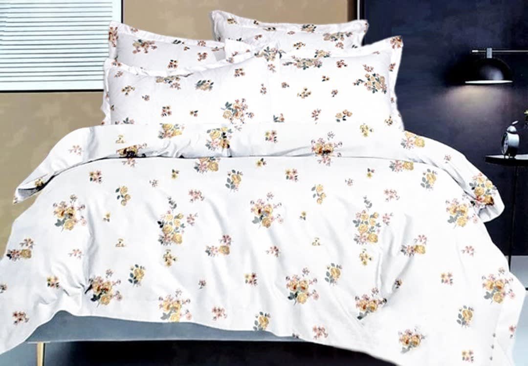 Dino Quilt Cover Set Without Filling 6 PCS - King White & Yellow
