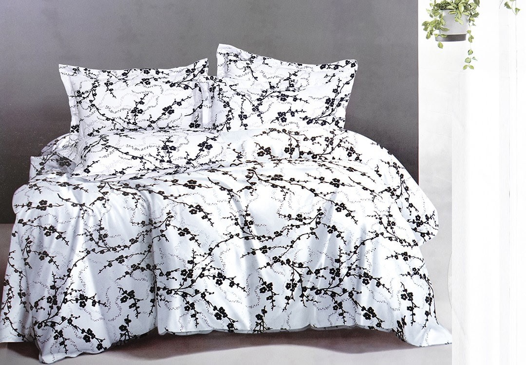Dino Quilt Cover Set Without Filling 6 PCS - King White & Black
