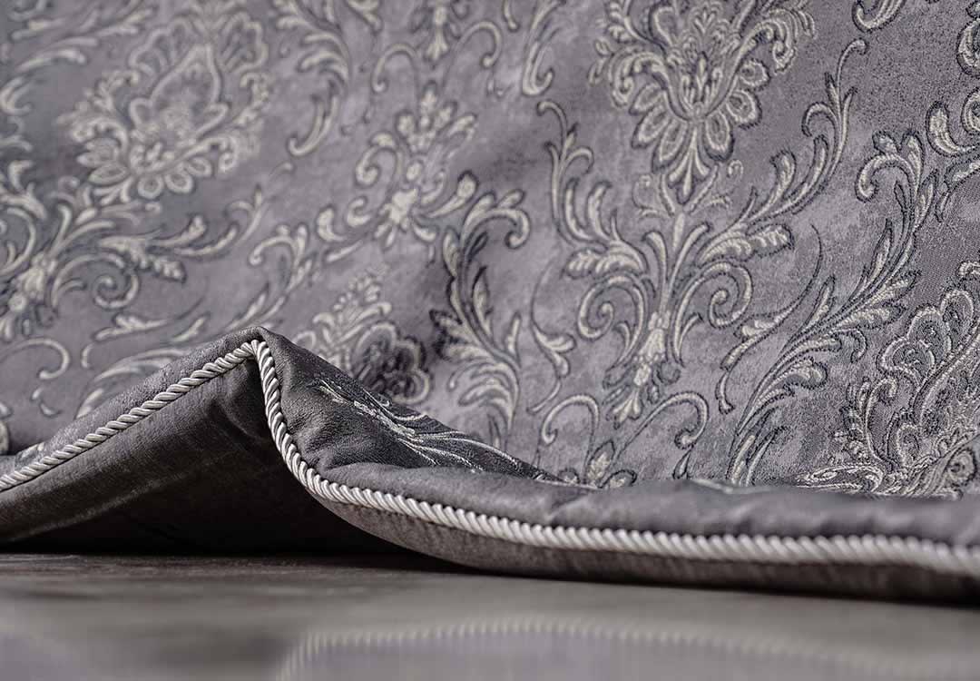 Turkish Jacquard Velvet Bed Spread Set 4 PCS - King Grey
