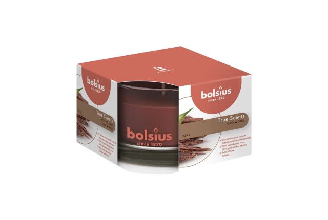 Oud Wood Scented Candle - Bolsius Burgundy 