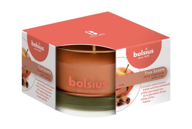 Apple Cinnamon Scented Candle - Bolsius Brown