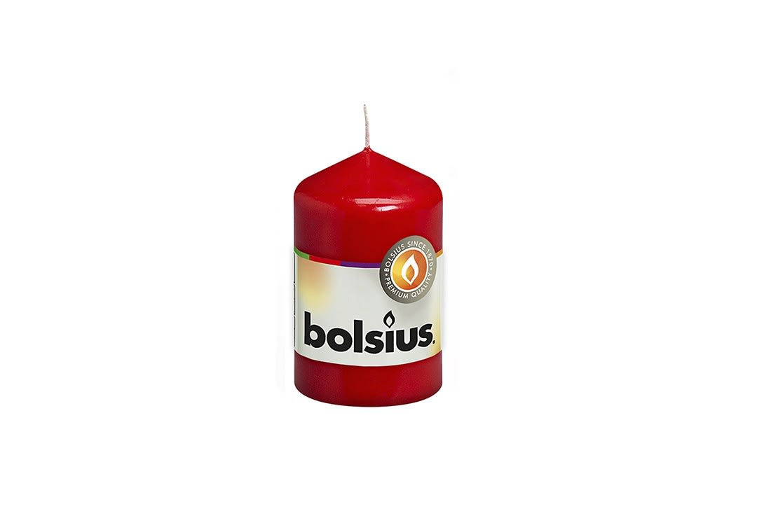 شمعة إسطوانية 1 قطعة - بولسيوس أحمر