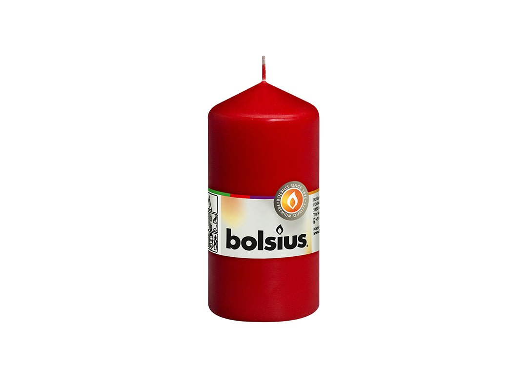 شمعة إسطوانية 1 قطعة - بولسيوس أحمر