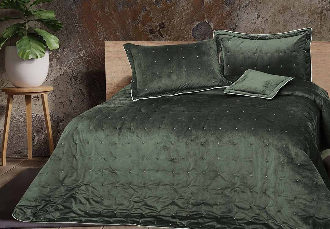 Turkish Jacquard Velvet Bed Spread Set 4 PCS - King Oily