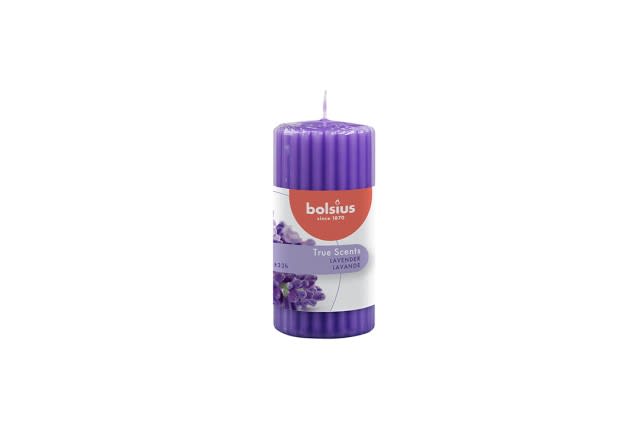 Lavender Scented Pillar Candle 1 PC - Bolsius Purple