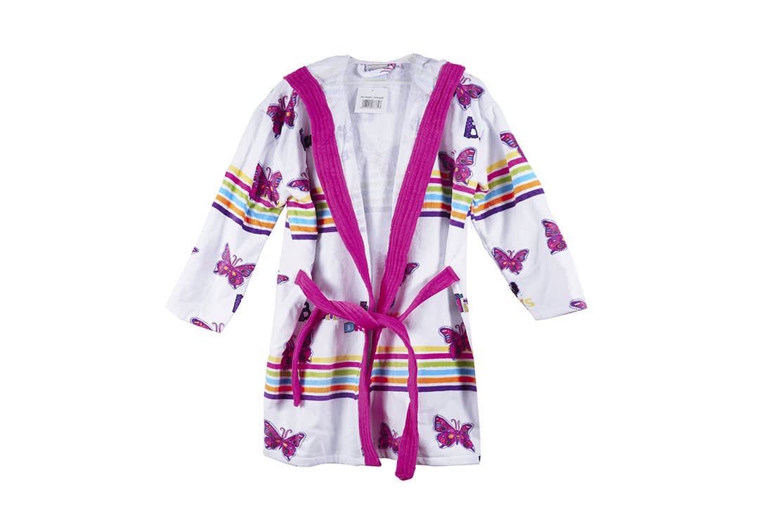 Cannon Cotton Kids Bathrobe - Butterfly - ( 7 - 8 ) Years Old