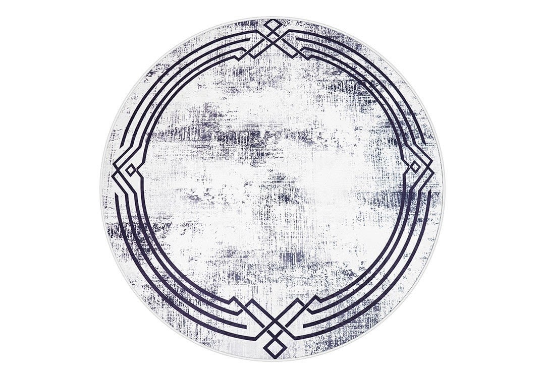 سجاد عازل للماء من أرمادا - ( 160 × 160 ) سم أوف وايت و أسود (بدون أطراف بيضاء)