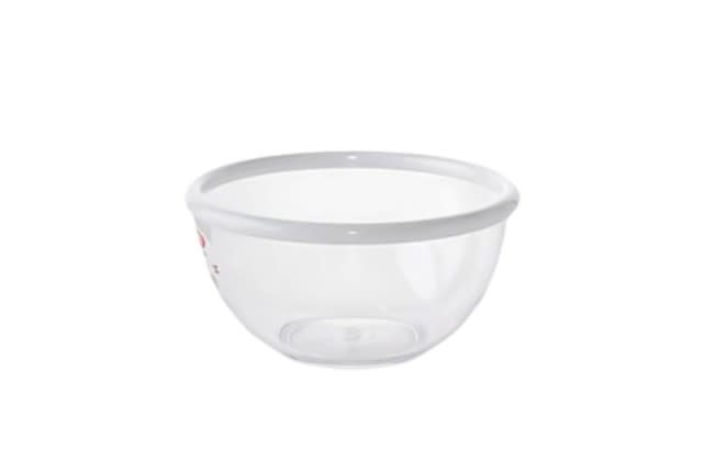 Plastic Salad Bowl - Transparent & White ( L )