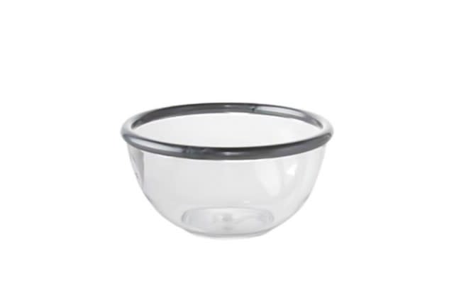Plastic Salad Bowl - Transparent & Grey ( 24 cm )