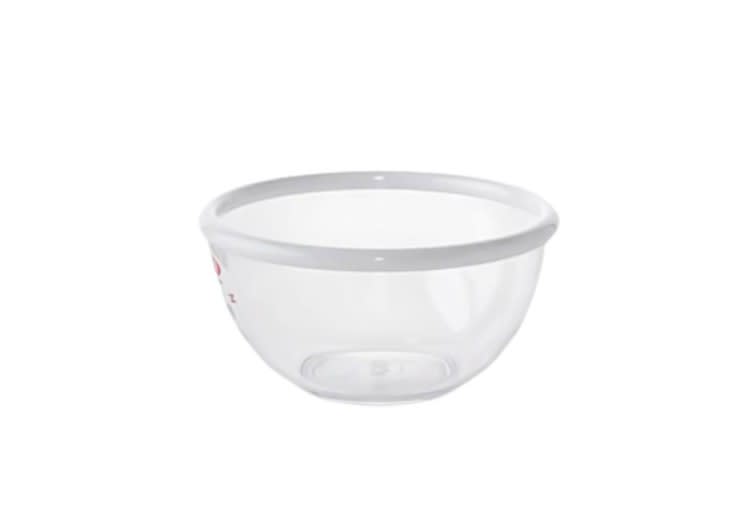 Plastic Salad Bowl - Transparent & White ( 14 cm )