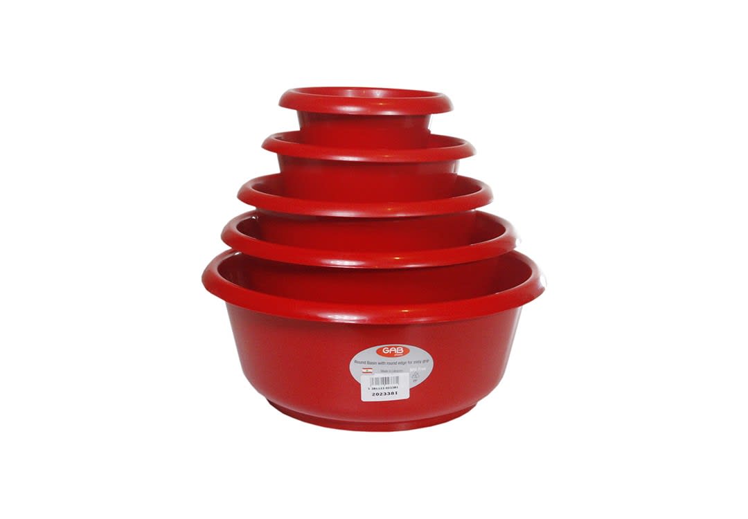 طقم وعاء بلاستيك 5 قطع متعدد الإستخدام - أحمر