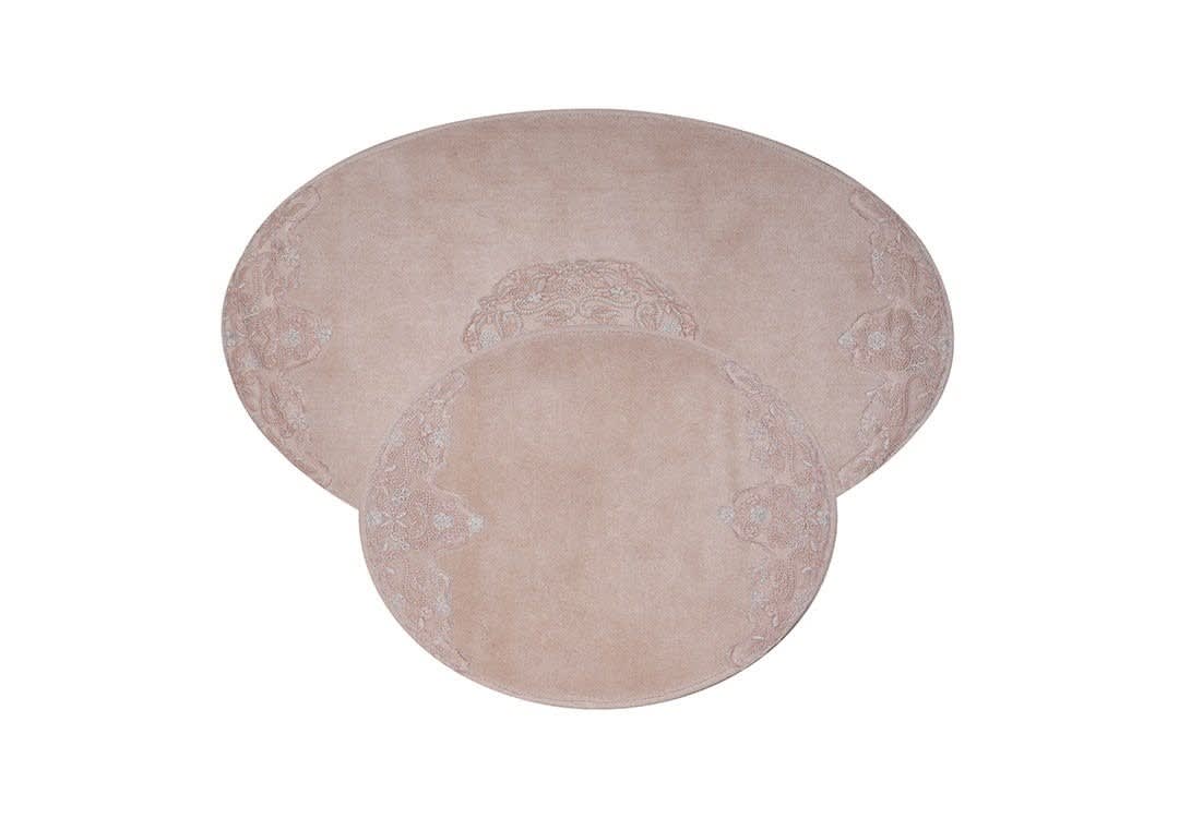 Armada Cotton Bath mat Oval 2 PCS - Beige & Pink
