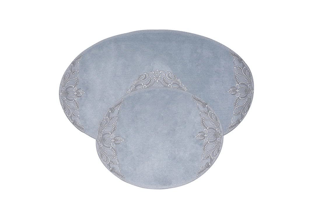 Armada Cotton Bath mat Oval 2 PCS - Blue & Grey