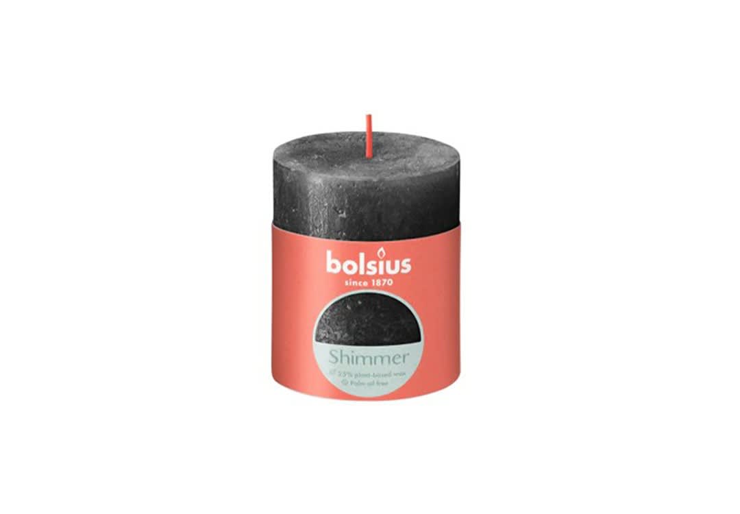  Bolsius Shimmer Candle 1 PC - Anthracite 