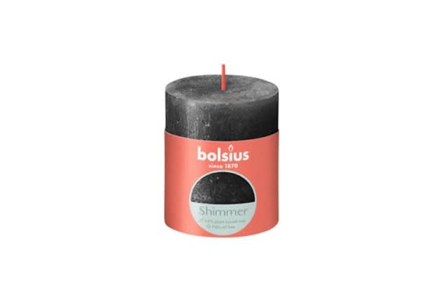  Bolsius Shimmer Candle 1 PC - Anthracite 