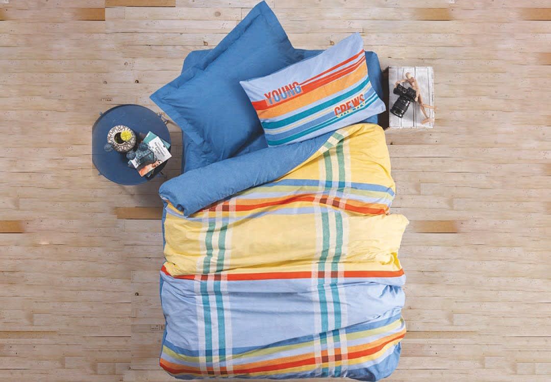 Basis lacivert Turkish Cotton Comforter Set 4 PCS - Single Multi-Colors