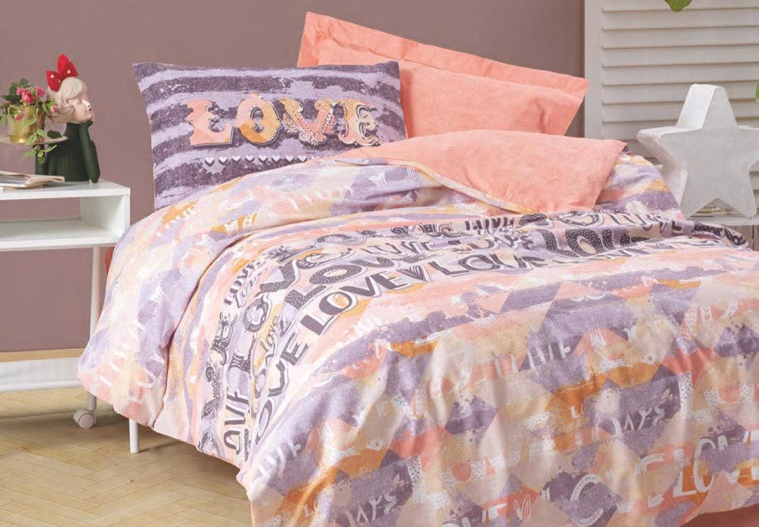 Love Turkish Cotton Comforter Set 4 PCS - Single Multi-Colors