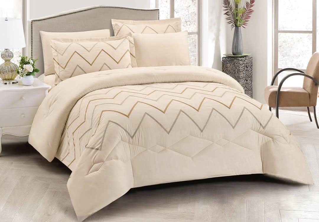 Annabelle Comforter Set 6 PCS - King Beige