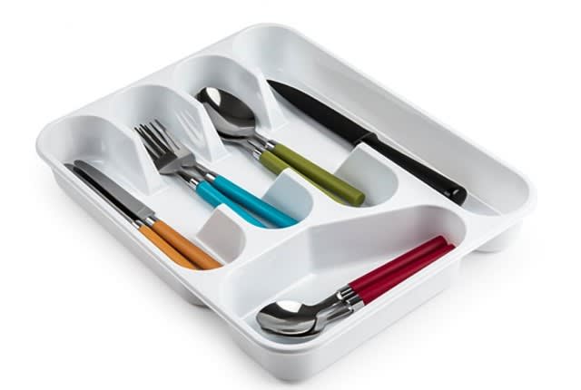 Plastic Cutlery Tray - White