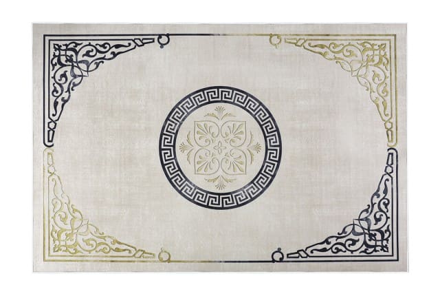 Armada Waterproof Carpet - ( 160 X 230 ) Versace Beige & Gold & Black ( Without White Edges )