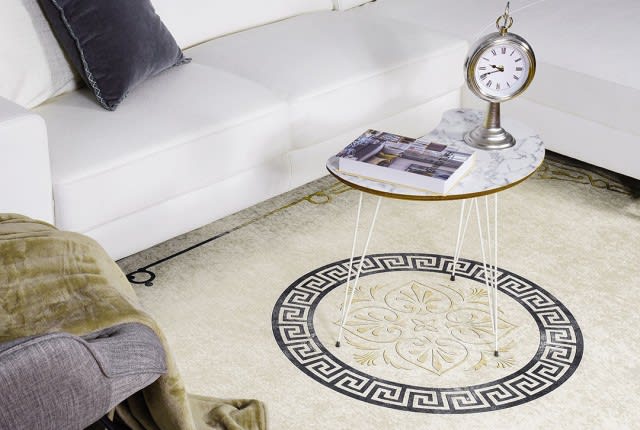 Armada Waterproof Carpet - ( 160 X 230 ) Versace Beige & Gold & Black ( Without White Edges )
