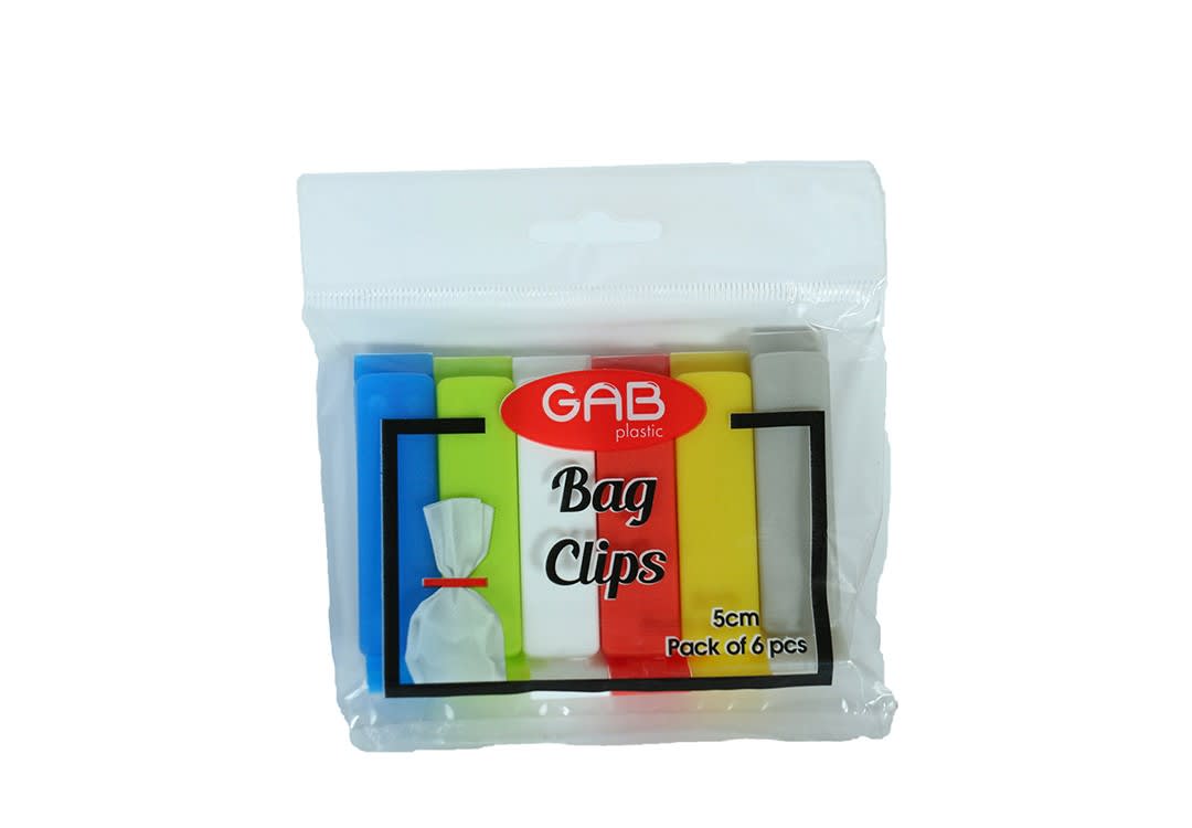 Plastic Clips Set For Closing Bags 6 PCS - Multi Color