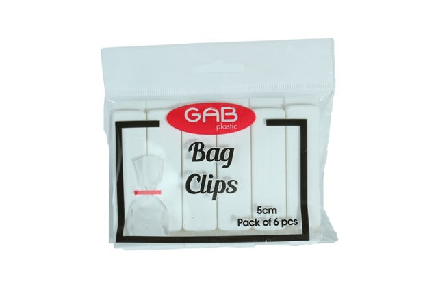 Plastic Clips Set For Closing Bags 6 PCS - White