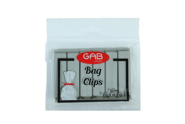 Plastic Clips Set For Closing Bags 6 PCS - Grey