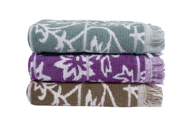 Hobby Cotton Towel Set 3 Pcs ( 50 X 90 ) - Brown & Purple & L.Sky Blue