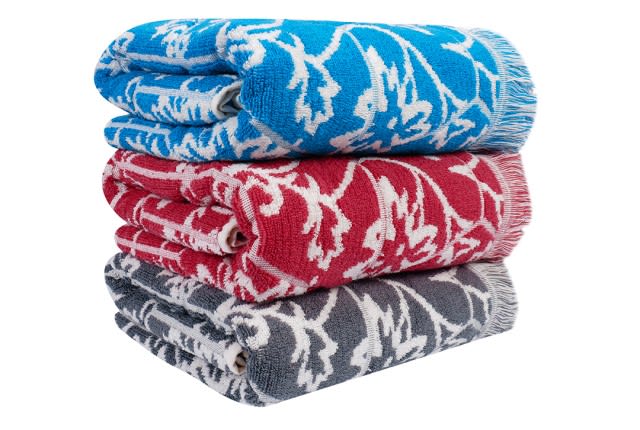Hobby Towel Set 3 Pcs ( 70 X 140 ) - Blue & Red & Grey